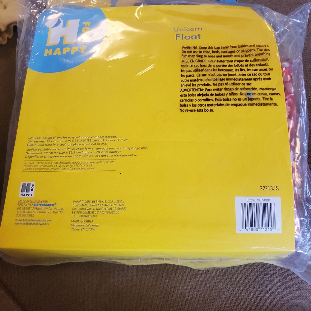 Pink glitter unicorn pool float inflatable floaty - Picture 3 of 4